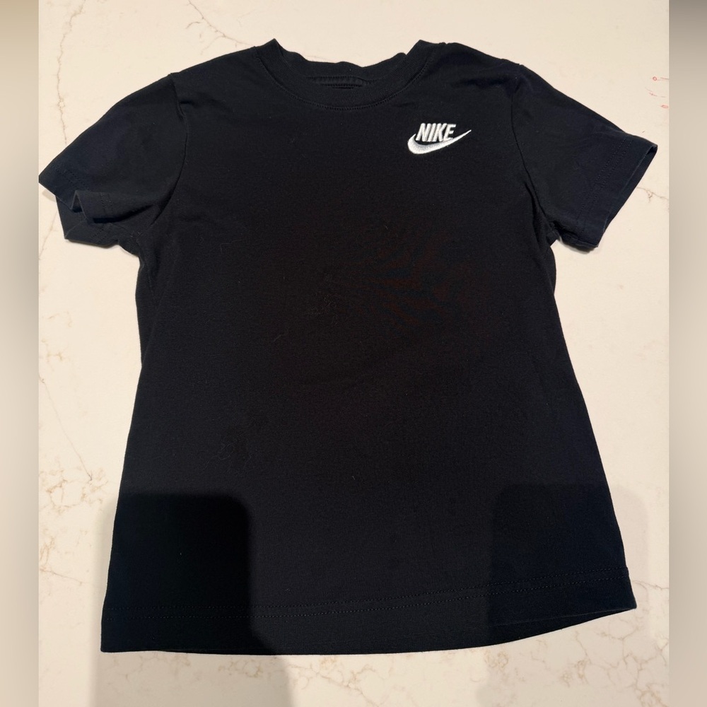 Nike Kids Black Tee with White Logo